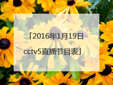 2016年1月19日cctv5直播节目表
